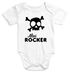 kurzarm Baby-Body mit Aufdruck Mini Rocker Totenkopf Bio-Baumwolle Moonworks®preview