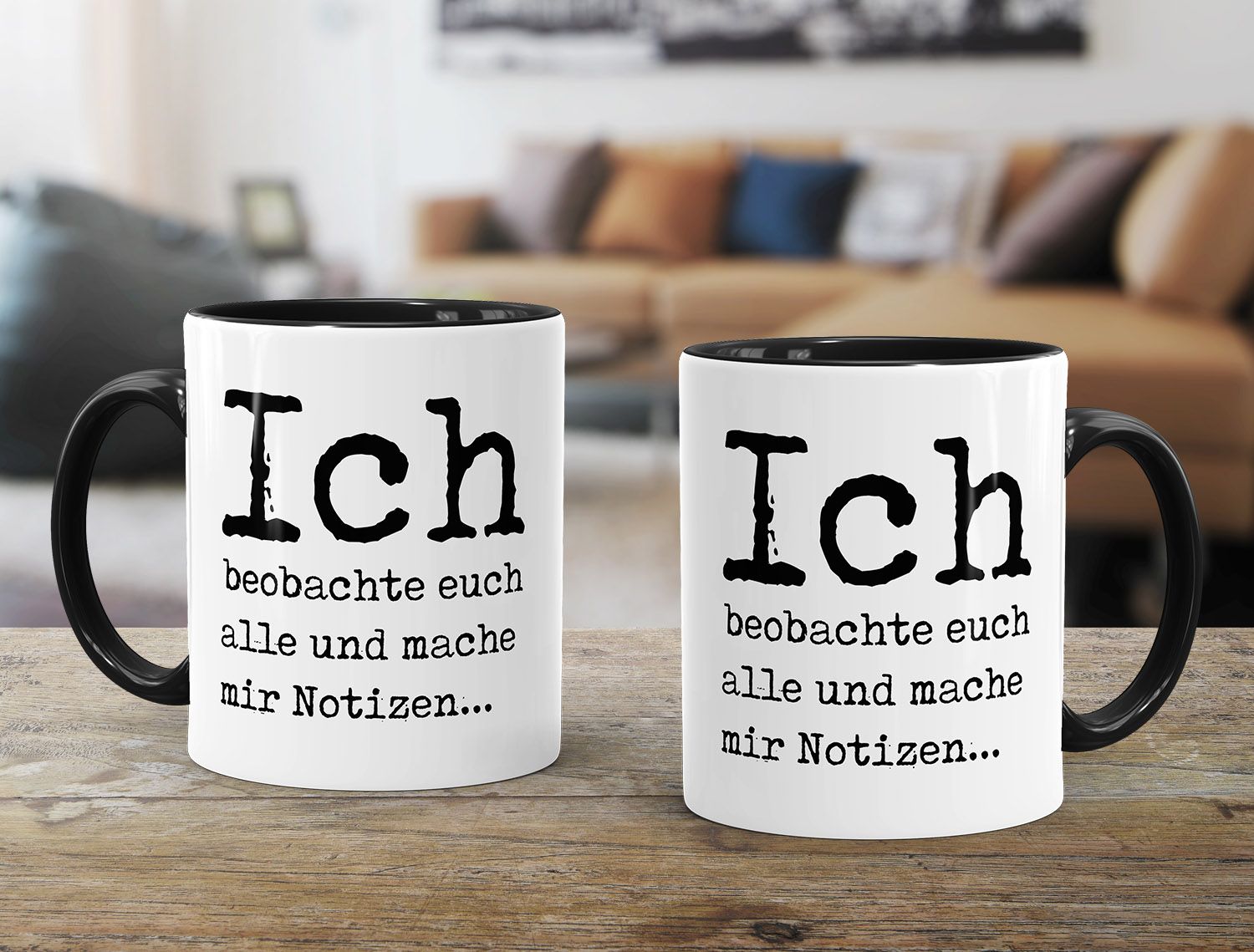 Lustige Kaffeetasse mit Spruch Geschenk Büro Kollegen Ich beobachte