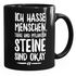 Lustige Spruch-Tasse Ich hasse Menschen Tiere und Pflanzen Steine sind ok Kaffee-Tasse MoonWorks®preview