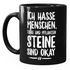 Lustige Spruch-Tasse Ich hasse Menschen Tiere und Pflanzen Steine sind ok Kaffee-Tasse MoonWorks®preview