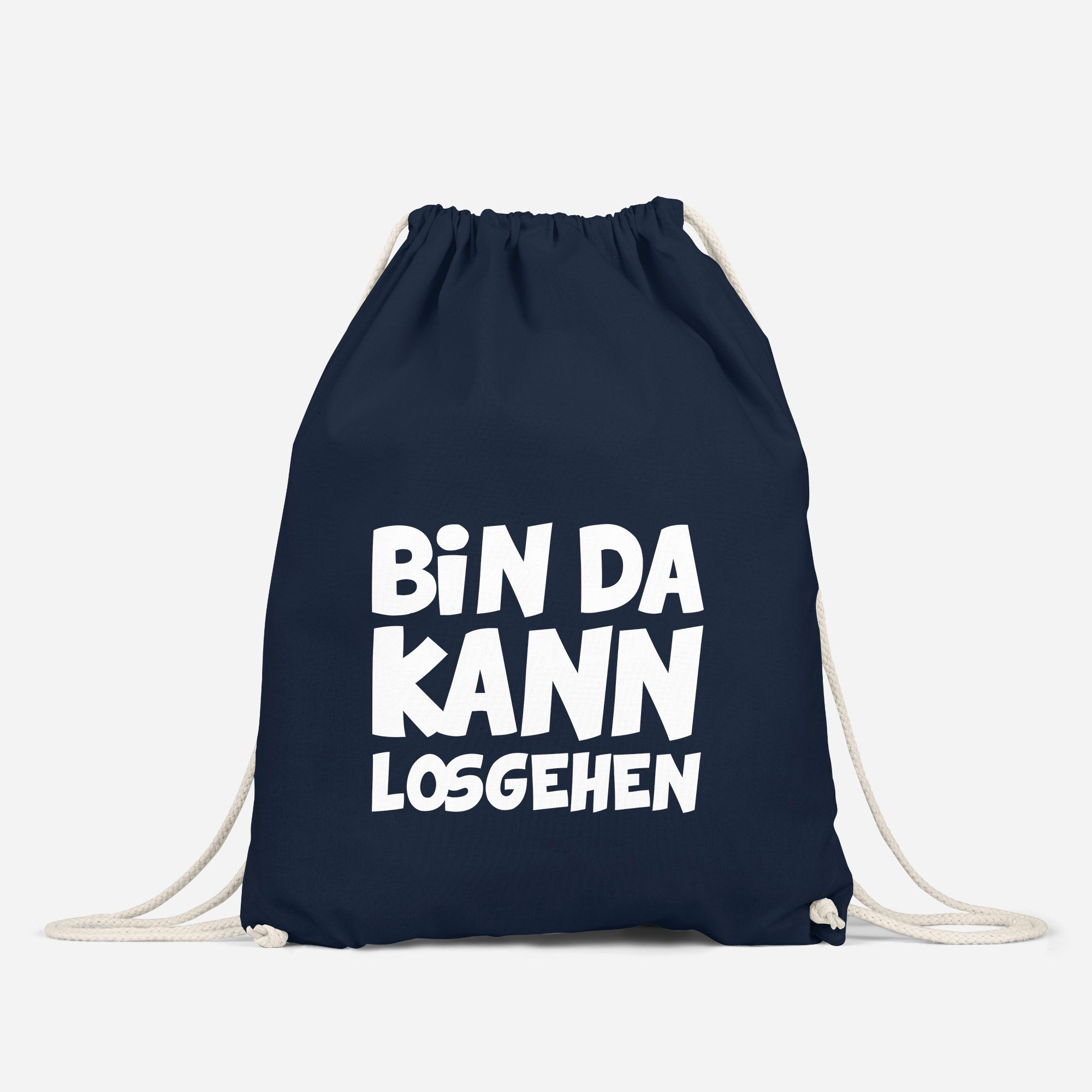 Lustiger Turnbeutel mit Spruch Bin da kann losgehen Moonworks® Akowi