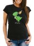 Lustiges Damen T-Shirt mit Dinosaurier Dino Selfie Asteroid Glitter 6x9 Slim Fit Moonworks®preview
