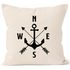 Maritimer Kissen-Bezug Anker Kompass Arrows Kissen-Hülle Deko-Kissen Baumwolle MoonWorks®preview