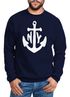 modernes Herren Sweatshirt mit Anker Druck Anchor Rundhals-Pullver Neverless®preview