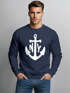 modernes Herren Sweatshirt mit Anker Druck Anchor Rundhals-Pullver Neverless®preview