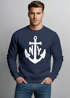 modernes Herren Sweatshirt mit Anker Druck Anchor Rundhals-Pullver Neverless®preview