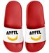 Moonworks® Badeschlappen mit Apfel-Banane Motiv Badelatschen mit witzigem Aufdruck Unisex Pool Slides für Männer & Frauen preview