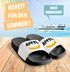 Moonworks® Badeschlappen mit Apfel-Banane Motiv Badelatschen mit witzigem Aufdruck Unisex Pool Slides für Männer & Frauen preview