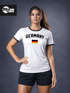 Moonworks® Damen Deutschland Fan-Shirt T-Shirt Fußball WM EM Retro Fan-Trikot Weltmeisterschaft Weltmeisterschaftpreview