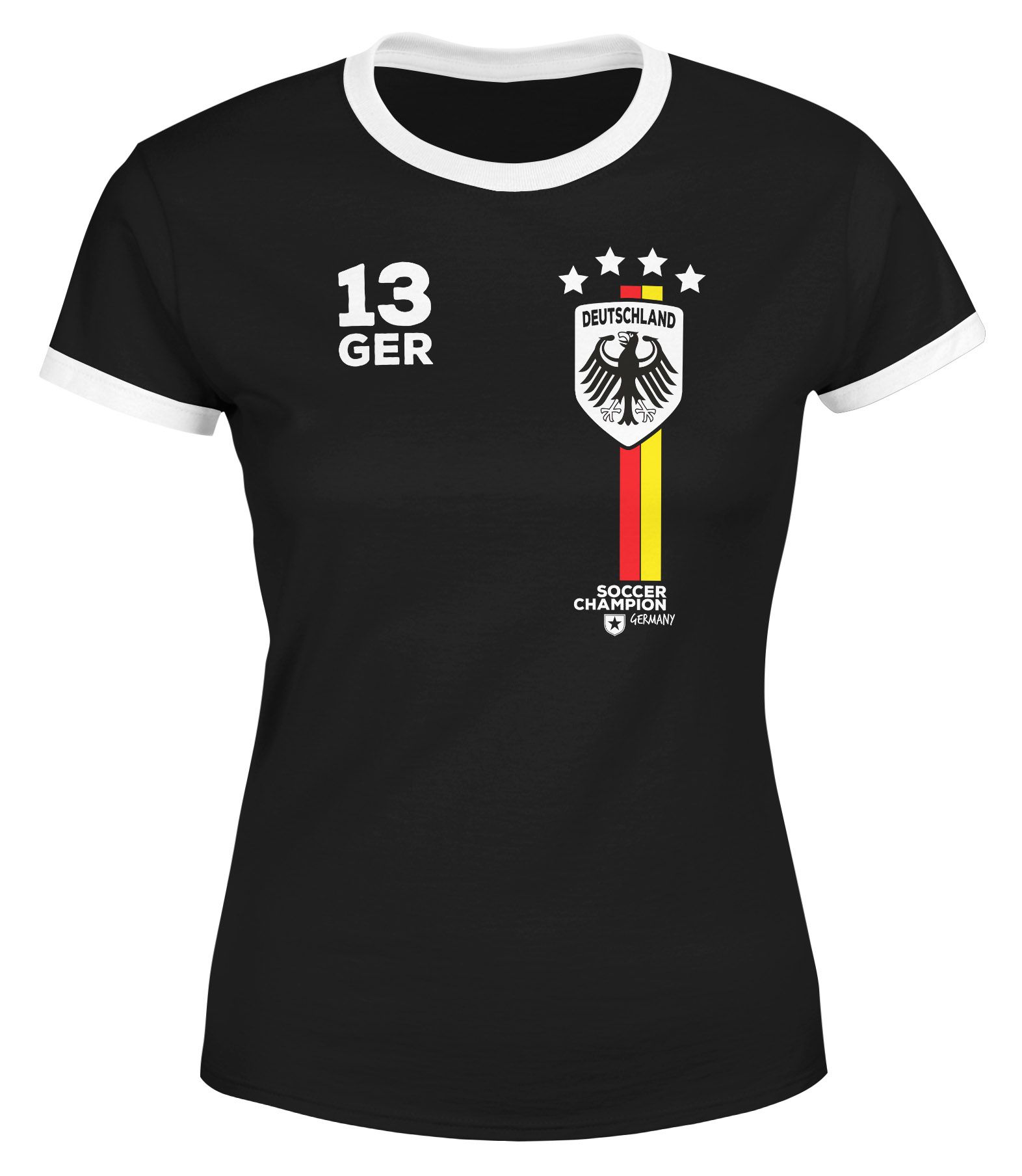Moonworks® Damen Fan-Shirt Fußball Retro Deutschland Germany Weltmeisterschaft Fan-Trikot Style 2018 WM