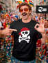 Moonworks® Herren T-Shirt Pirat Skull Jolly Roger Bandana Fasching Last Minute Faschingskostüme Männer Funshirt Moonworks®preview