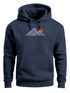Mountain Lines Kapuzensweatshirt mit Berglinien und Sonne Outdoor Streetwear Nature Inspired Style Neverless®preview