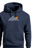Mountain Lines Kapuzensweatshirt mit Berglinien und Sonne Outdoor Streetwear Nature Inspired Style Neverless®preview