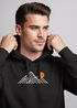 Mountain Lines Kapuzensweatshirt mit Berglinien und Sonne Outdoor Streetwear Nature Inspired Style Neverless®preview