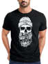 Neverless® Herren T-Shirt Moin Totenkopf Anker Skull Print Motiv Bartpreview