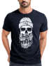 Neverless® Herren T-Shirt Moin Totenkopf Anker Skull Print Motiv Bartpreview