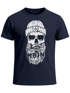 Neverless® Herren T-Shirt Moin Totenkopf Anker Skull Print Motiv Bartpreview