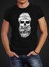 Neverless® Herren T-Shirt Moin Totenkopf Anker Skull Print Motiv Bartpreview