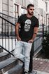 Neverless® Herren T-Shirt Moin Totenkopf Anker Skull Print Motiv Bartpreview