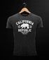 Neverless® Herren T-Shirt Vintage Shirt Printshirt California Republic Kalifornien Golden State Grizzly Bär Bear Logo Used Look Slim Fitpreview