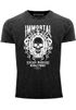 Neverless® Herren T-Shirt Vintage Shirt Printshirt Immortal Skull Vintage Warriors Totenkopf Aufdruck Used Look Slim Fitpreview