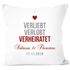 personalisierbares Hochzeitskissen mit Namen und Datum verliebt verlobt verheitet Hochzeitsgeschenk Geschenk personalisiert SpecialMe®preview