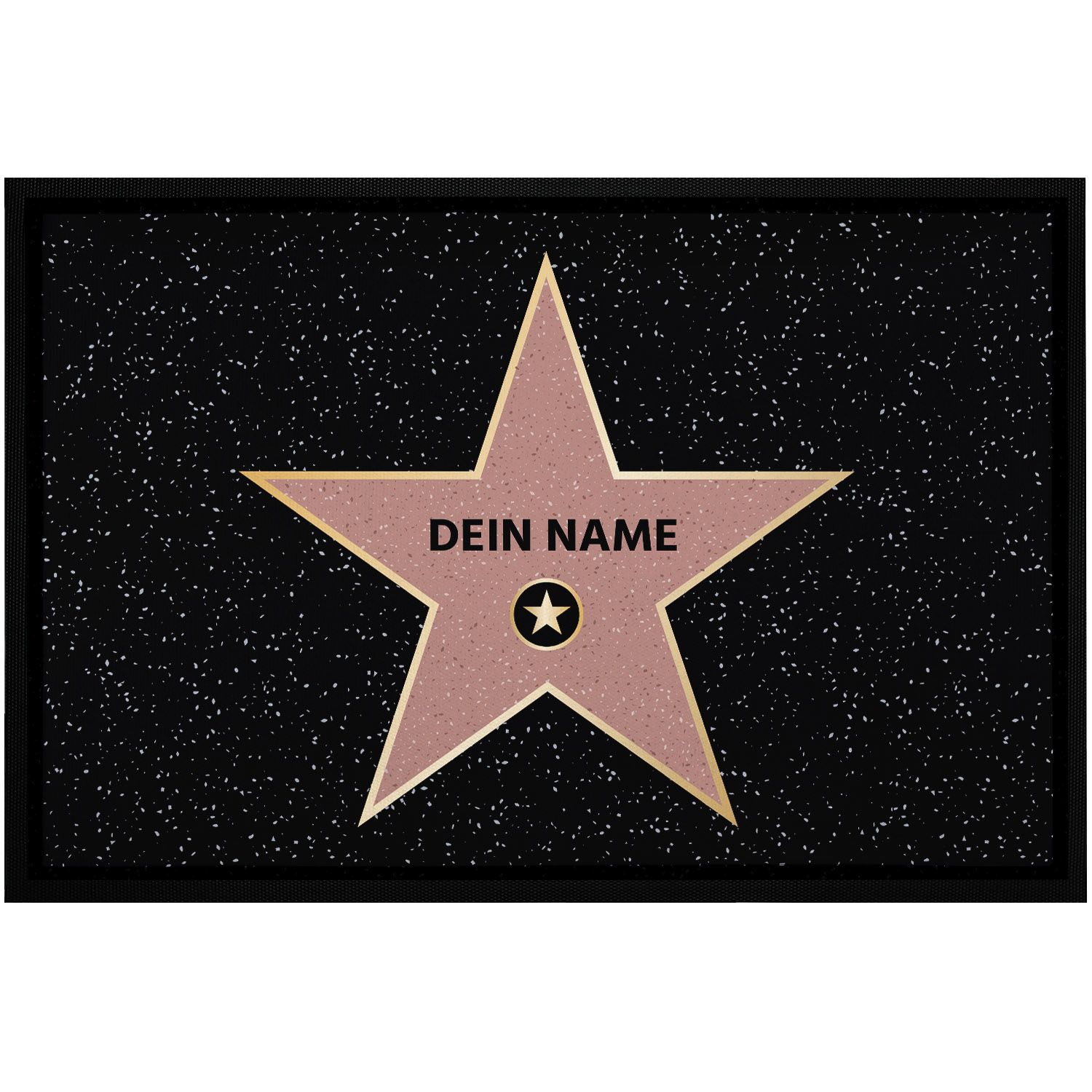 personalisierte Fußmatte mit Name Walk of Fame Hollywood Stern personalisierbares Geschenk rutschfest & waschbar Moonworks®
