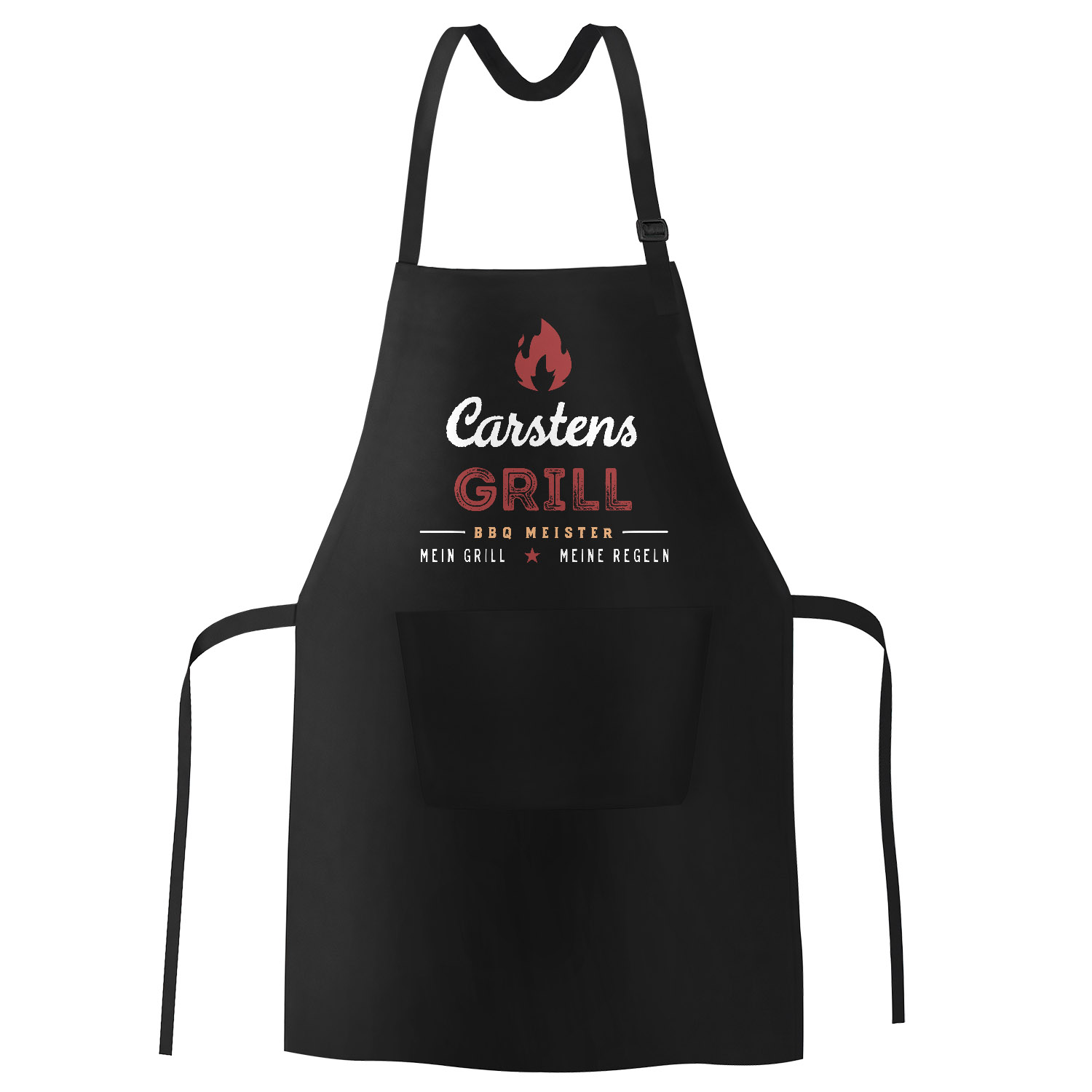 Herren Grillschürze AUFTRAGSGRILLER - Witzige BBQ-Schürze, Schwarz-weiß