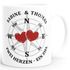 personalisierte Kaffee-Tasse Kompass zwei Herzen ein Ziel mit Namen Liebes-Geschenk Freundin Mann SpecialMe®preview