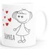 personalisierte Kaffee-Tasse mit Namen Liebes-Paar Strichmännchen Liebesgeschenke Valentinstag Weihnachten (1 Tasse) SpecialMe®preview