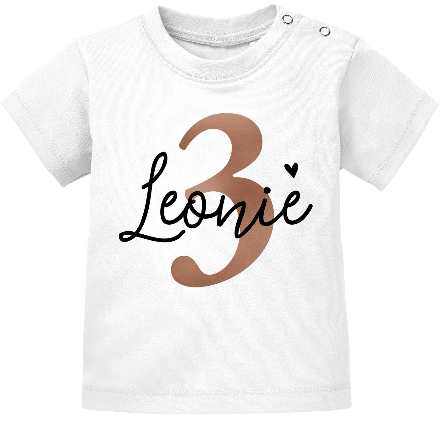 personalisiertes Baby T-Shirt Geburtstag Monogramm Geburtstags-Shirt personalisierbar mit Name Alter 1-3  SpecialMe®