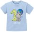 personalisiertes Baby T-Shirt mit Namen  Zahl 1 Geburtstagsshirt Nilpferd Tiermotive Junge/Mädchen SpecialMe®preview