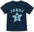 personalisiertes Baby T-Shirt Name und Zahl 1 zum ersten Geburtstag Motiv Stern Junge/Mädchen SpecialMe®preview