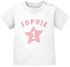 personalisiertes Baby T-Shirt Name und Zahl 1 zum ersten Geburtstag Motiv Stern Junge/Mädchen SpecialMe®preview