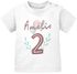 personalisiertes Baby T-Shirt Name Zahl Alter 1 2 Geburtstagsshirt Mädchen SpecialMe®preview