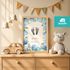 personalisiertes Babyposter mit Fußabdruck Handabdruck Blumen Hortensien Geschenke zur Geburt & Taufe SpecialMe®preview