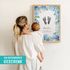 personalisiertes Babyposter mit Fußabdruck Handabdruck Blumen Hortensien Geschenke zur Geburt & Taufe SpecialMe®preview