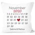 personalisiertes Kissen Kalender mit anpassbarem Datum und Wunsch-Namen Geschenk Liebe SpecialMe®preview