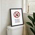 Poster Bilder Badezimmer Wand-Deko Bad WC Bitte im Sitzen pinkeln Aufforderung Digitaldruck | DIN A5, A4, A3 MoonWorks®preview