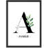 Poster Familie personalisiert mit Monogramm und Wunschname - florales Design - Wand-Deko Geschenkidee Einzug SpecialMe®preview