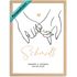 Poster Geschenk an das Brautpaar Hand in Hand Hände Line-Art Ringe Hochzeit personalisiert Namen und Datum SpecialMe®preview