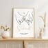 Poster Geschenk an das Brautpaar Hand in Hand Hände Line-Art Ringe Hochzeit personalisiert Namen und Datum SpecialMe®preview