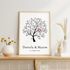 Poster Geschenk an das Brautpaar Hochzeit Baum Vogel-Pärchen mit Namen und Datum personalisiert SpecialMe®preview