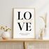 Poster Hochzeit personalisiert mit Namen und Datum Paar Geschenke LOVE Schritzug Wandbild SpecialMe®preview