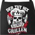 Premium Grill-Schürze für Männer Der tut nix der will nur grillen Totenkopf Skull Fun Spruch lustig Moonworks®preview