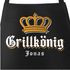 Premium Grill-Schürze für Männer personalisiert mit Namen Aufschrift Grillkönig Krone personalisierbare Grillgeschenke Moonworks®preview