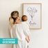 SpecialMe® Baby Poster mit Geburtsdaten personalisiert - Geburtsposter mit Name & Datum – Wandbild zur Geburt – Geschenk zur Geburt & Babyzimmer-Deko – Motiv Blumepreview