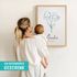 SpecialMe® Baby Poster mit Geburtsdaten personalisiert - Geburtsposter mit Name & Datum – Wandbild zur Geburt – Geschenk zur Geburt & Babyzimmer-Deko – Motiv Blumepreview