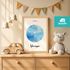 SpecialMe® Baby Poster mit Sternzeichen Illustration personalisierbar mit Geburtsdaten Wunschname Tierkreiszeichen Symbole preview