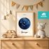 SpecialMe® Baby Poster mit Sternzeichen Illustration personalisierbar mit Geburtsdaten Wunschname Tierkreiszeichen Symbole preview
